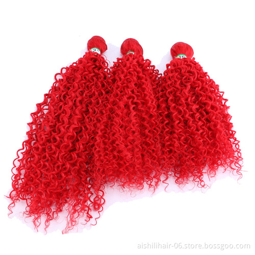 AiShiLi Hair Factory Pure Color Jerry Curly Crochet Braiding Hair wigs Heat Resistant Synthetic Extension wig